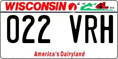 WI license plate 022VRH