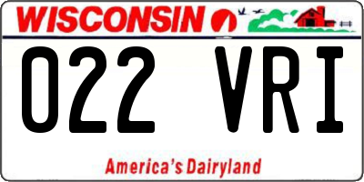 WI license plate 022VRI
