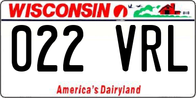WI license plate 022VRL
