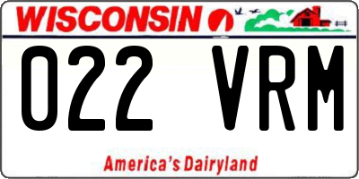 WI license plate 022VRM