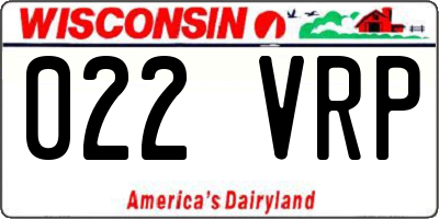 WI license plate 022VRP