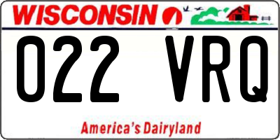 WI license plate 022VRQ