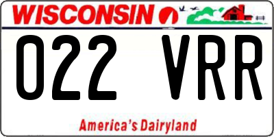 WI license plate 022VRR