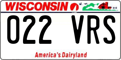 WI license plate 022VRS