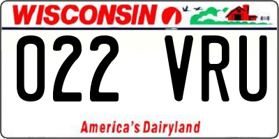 WI license plate 022VRU