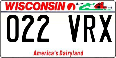 WI license plate 022VRX