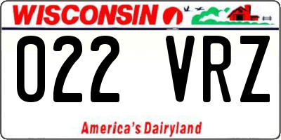WI license plate 022VRZ