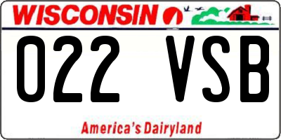 WI license plate 022VSB