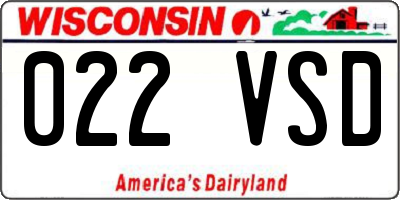 WI license plate 022VSD