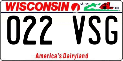 WI license plate 022VSG