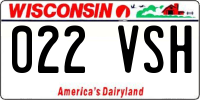 WI license plate 022VSH