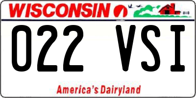 WI license plate 022VSI