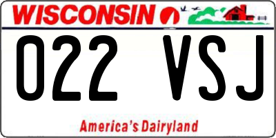 WI license plate 022VSJ