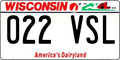 WI license plate 022VSL