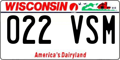 WI license plate 022VSM