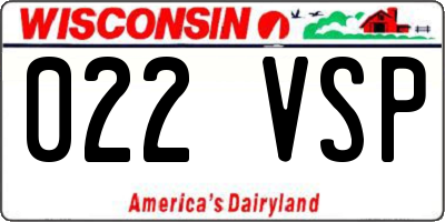 WI license plate 022VSP