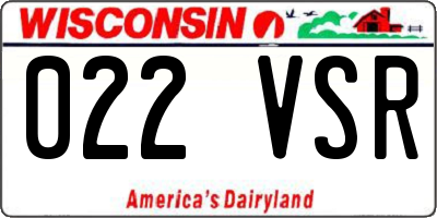 WI license plate 022VSR