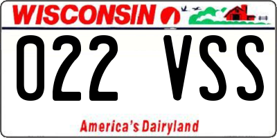 WI license plate 022VSS