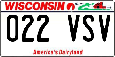 WI license plate 022VSV