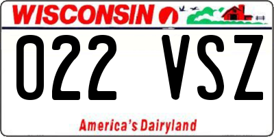 WI license plate 022VSZ