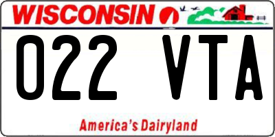 WI license plate 022VTA