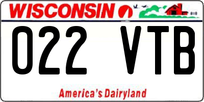 WI license plate 022VTB