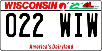 WI license plate 022WIW