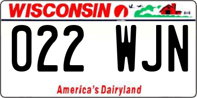 WI license plate 022WJN