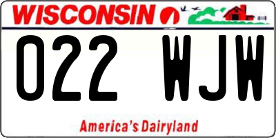 WI license plate 022WJW