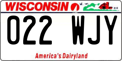 WI license plate 022WJY