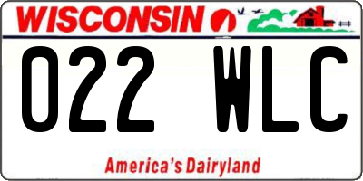 WI license plate 022WLC
