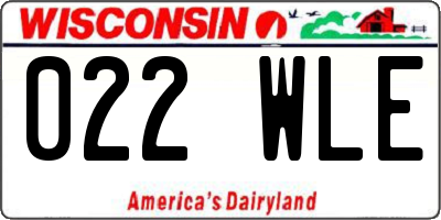 WI license plate 022WLE