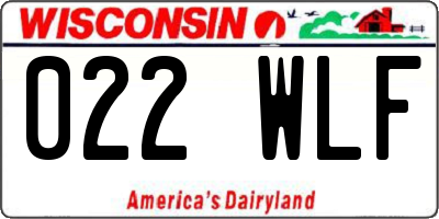 WI license plate 022WLF