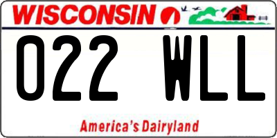 WI license plate 022WLL