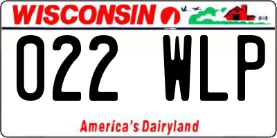 WI license plate 022WLP