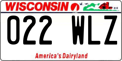 WI license plate 022WLZ