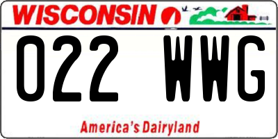 WI license plate 022WWG