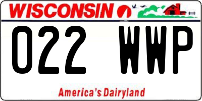 WI license plate 022WWP