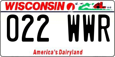WI license plate 022WWR