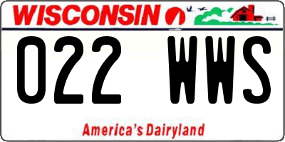 WI license plate 022WWS