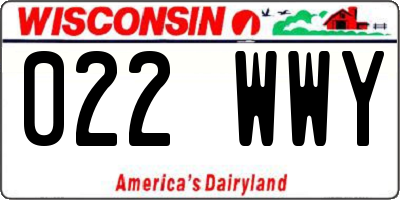 WI license plate 022WWY
