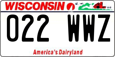 WI license plate 022WWZ