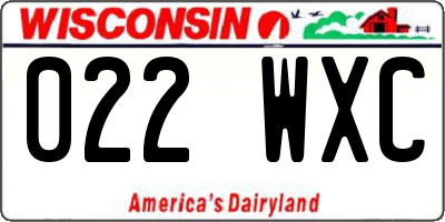 WI license plate 022WXC