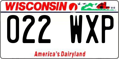 WI license plate 022WXP