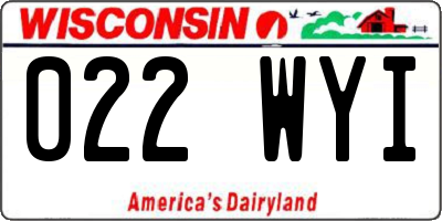 WI license plate 022WYI