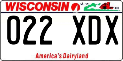 WI license plate 022XDX