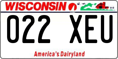 WI license plate 022XEU