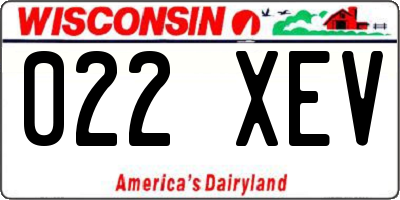 WI license plate 022XEV