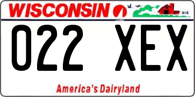 WI license plate 022XEX