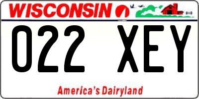 WI license plate 022XEY